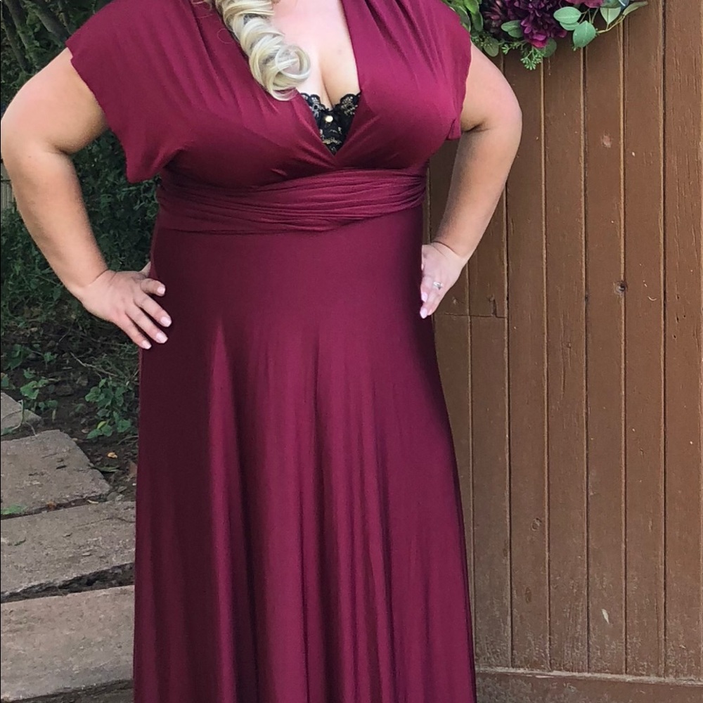 Burgundy maxi dress from lulus.
